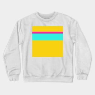 A selected customization of Red (Pigment), Barbie Pink, Golden Yellow and Fluorescent Blue stripes. Crewneck Sweatshirt